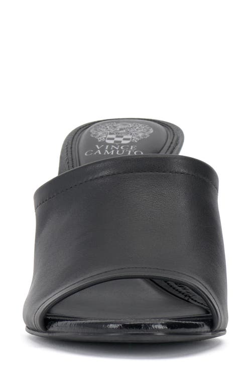 Vince Camuto Womens Leather Wedge Heel Slide Sandals In Black