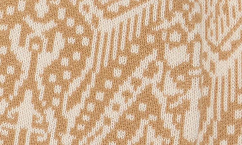 Lucky Brand Shawl Collar Open Front Jacquard Knit Cardigan In Natural Multi