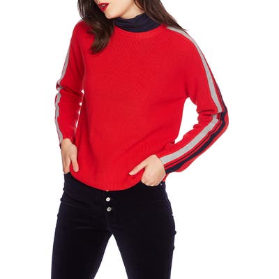 Court & Rowe Stripe Sleeve Sweater, Red