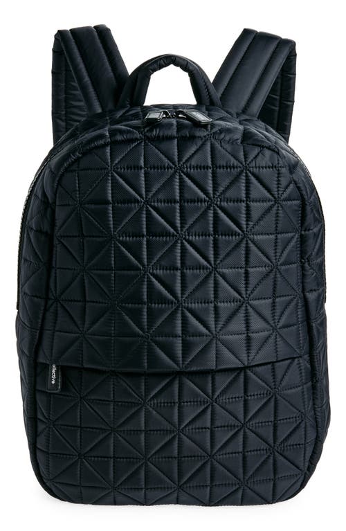 Vee Water Repellent Quilted Nylon Backpack in Black