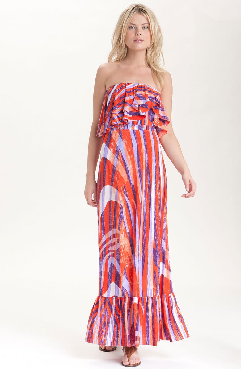 Tbags Ruffle Strapless Jersey Maxi Dress | Nordstrom