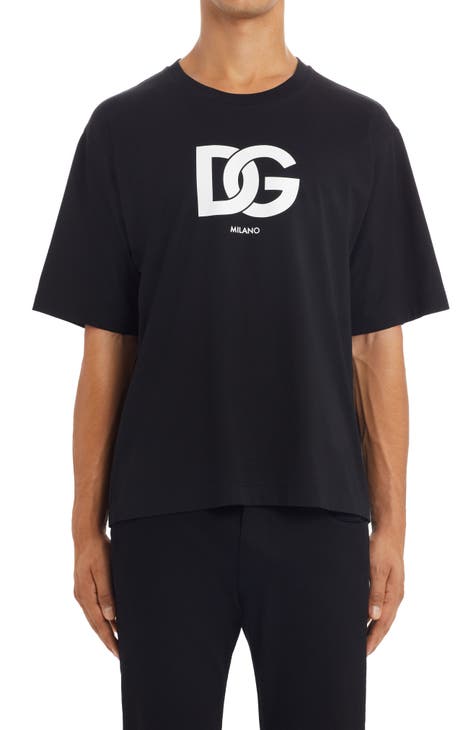 Men's Oversize silk twill shirt with DG Monogram print