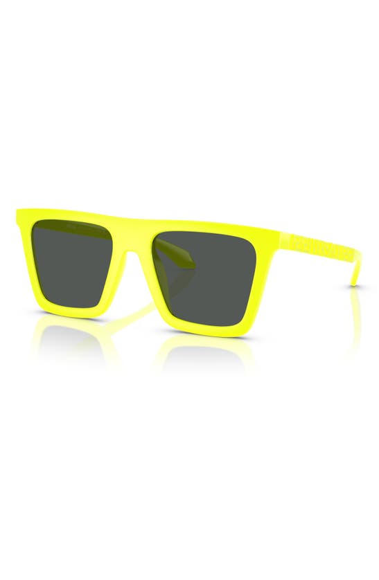 Shop Versace 53mm Rectangular Sunglasses In Yellow