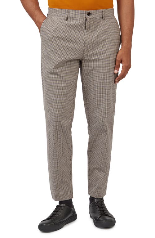 Slim Fit Minicheck Tapered Pants in Chestnut
