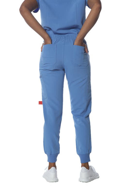 Shop Members Only Valencia Jogger Scrub Pants In Ceil Blue