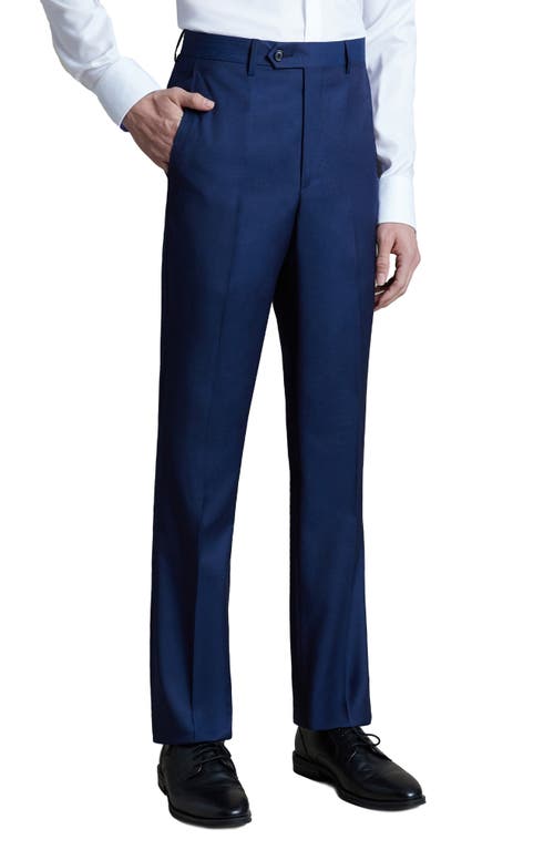 Shop Santorelli Herringbone Wool Pants In Blue