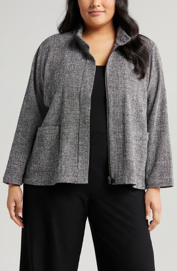 Eileen Fisher Stand Collar Tweed Jacket Nordstromrack