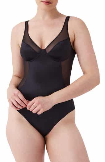 Spanx Women's Black Solid OnCore Open-Bust Bodysuit