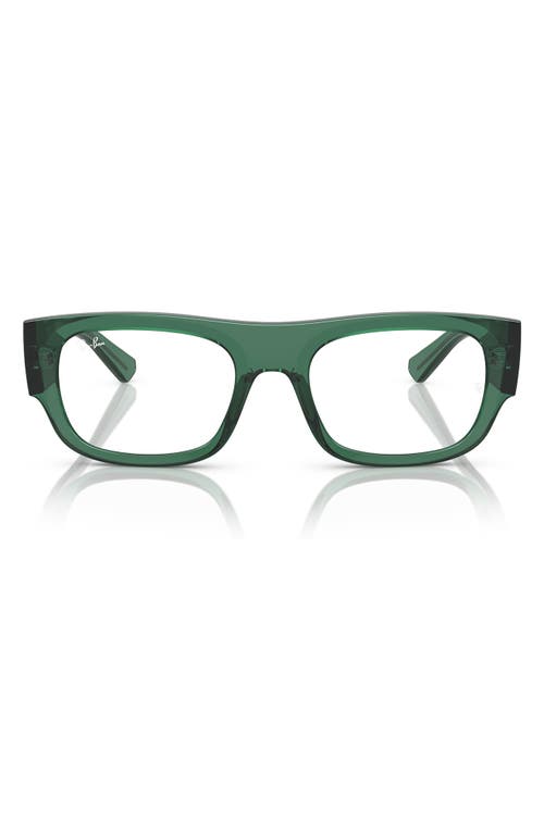 Ray-Ban Kristin 52mm Rectangular Optical Glasses in Transparent Green at Nordstrom