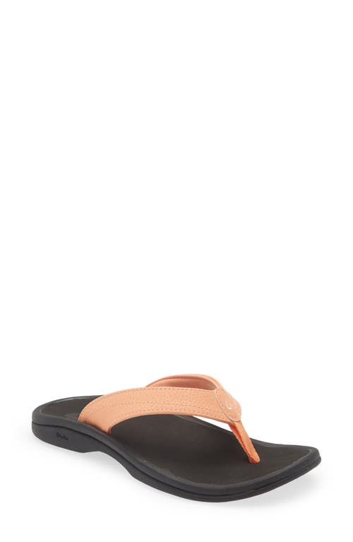 Olukai Ohana Flip Flop In Shell Coral/black