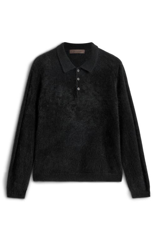 Shop John Varvatos Verona Long Sleeve Cashmere Polo Sweater In Black