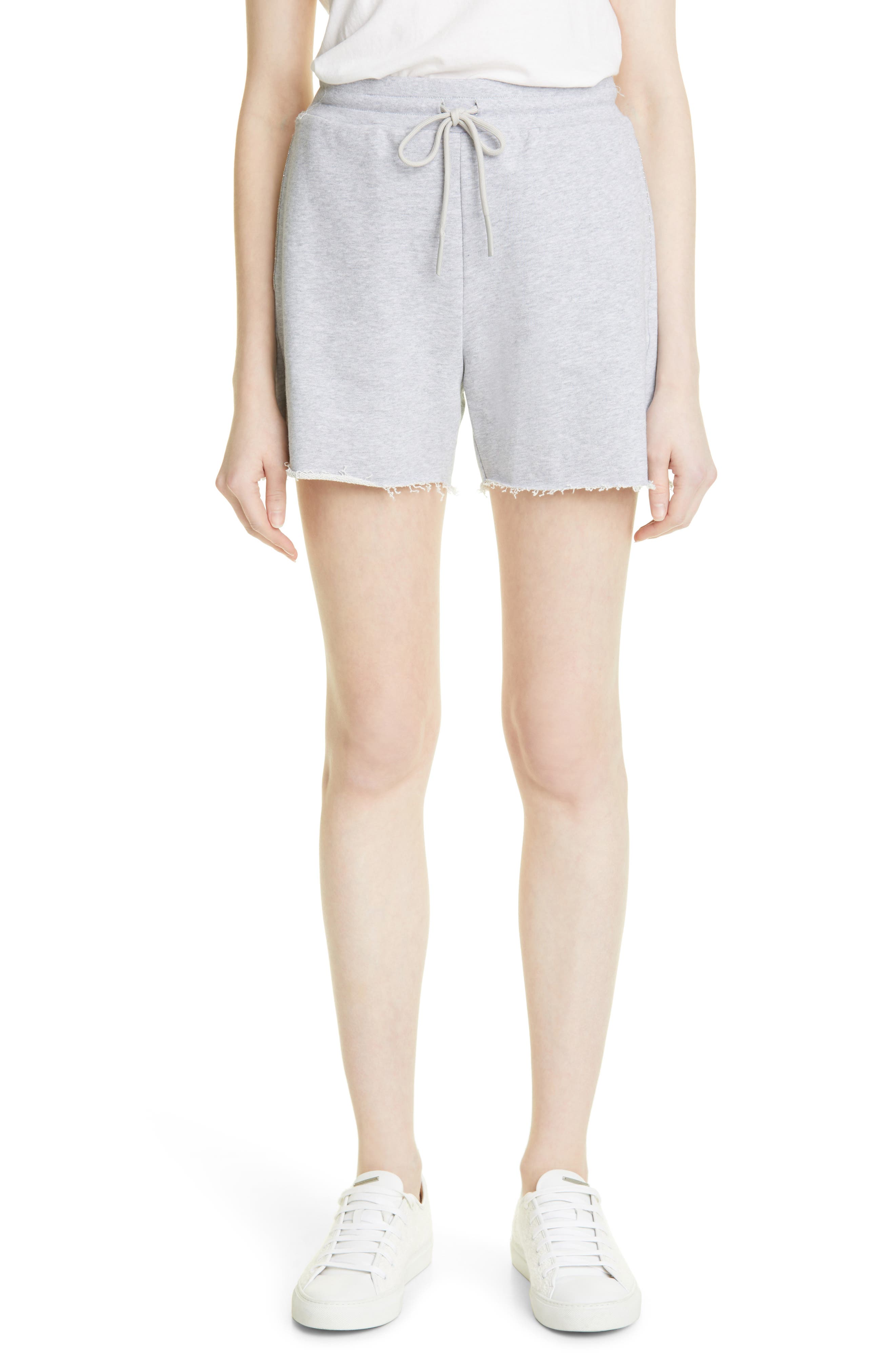 Fabiana Filippi Cotton High-waist Track Shorts in Grey Grey Womens Clothing Shorts Mini shorts 