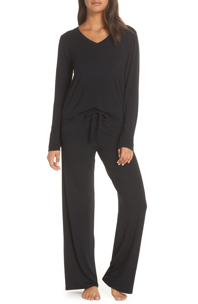 Breathe Stretch Modal Pants, Alternate, color, BLACK