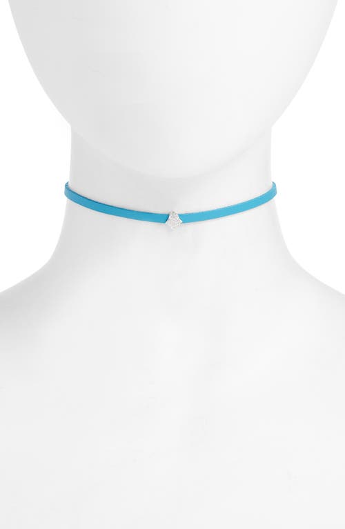 Shop Knotty Charm Choker In Turquoise/rhodium Chain