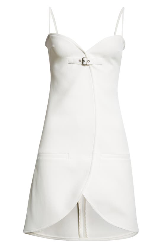 Shop Courrèges Ellipse Twill Minidress In Heritage White