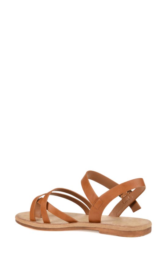 Journee Vasek Strappy Flat Sandal In Tan