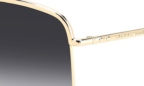 Isabel Marant Wild Metal 62mm Gradient Oversize Rectangular Sunglasses In Rose Gold/grey Shaded
