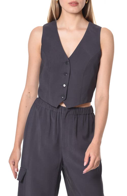WAYF Layla Button-Up Vest in Midnight at Nordstrom, Size Large