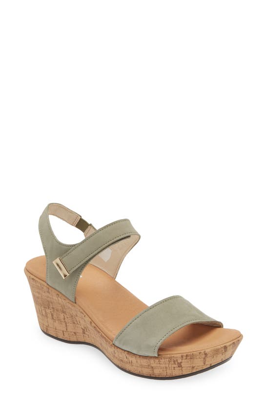 Shop Naot Summer Platform Wedge Sandal In Sage Nubuck