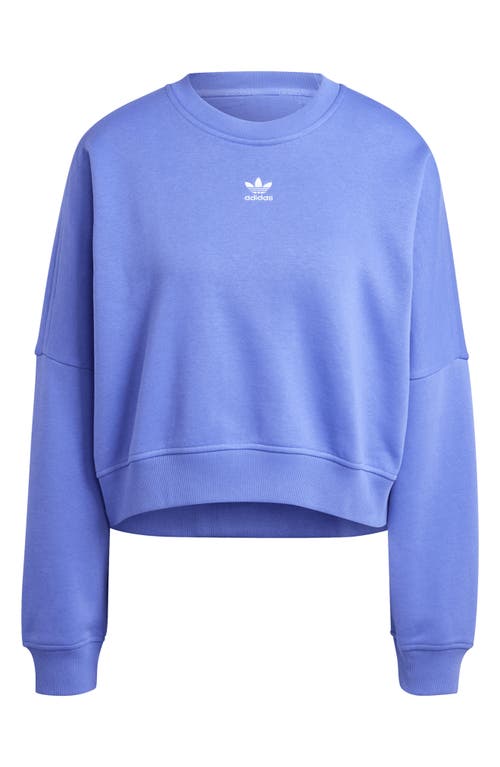 Shop Adidas Originals Adidas Trefoil Essentials Crewneck Sweatshirt In Semi Cobalt Blue