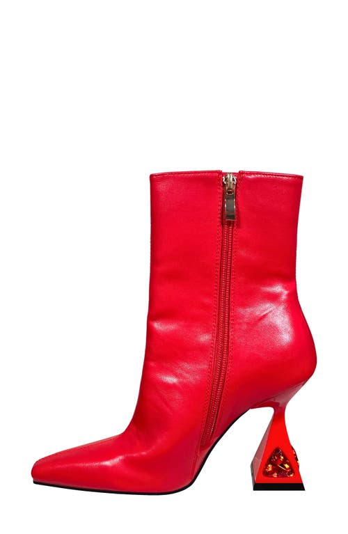 Lady Couture Women's Molly Flare Heel Ankle Boots In Red