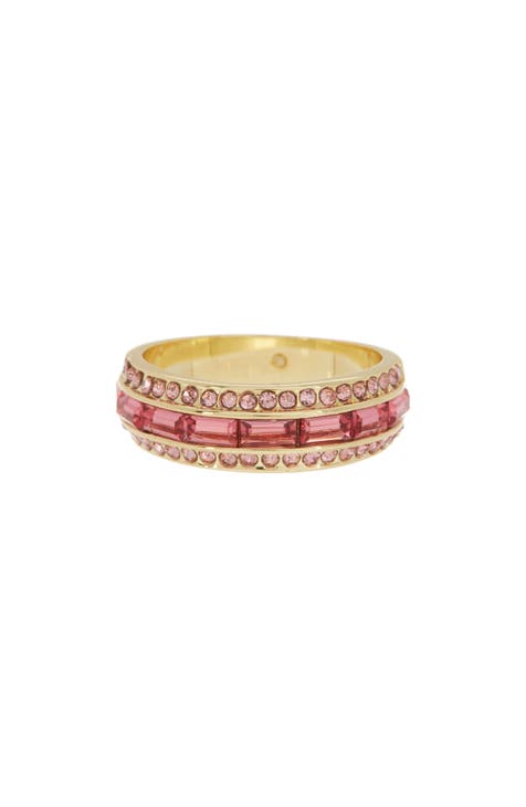 Pink Baguette CZ Eternity Band Ring