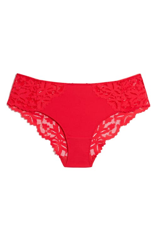 Shop Etam Lengende Lace Trim Panties In Red