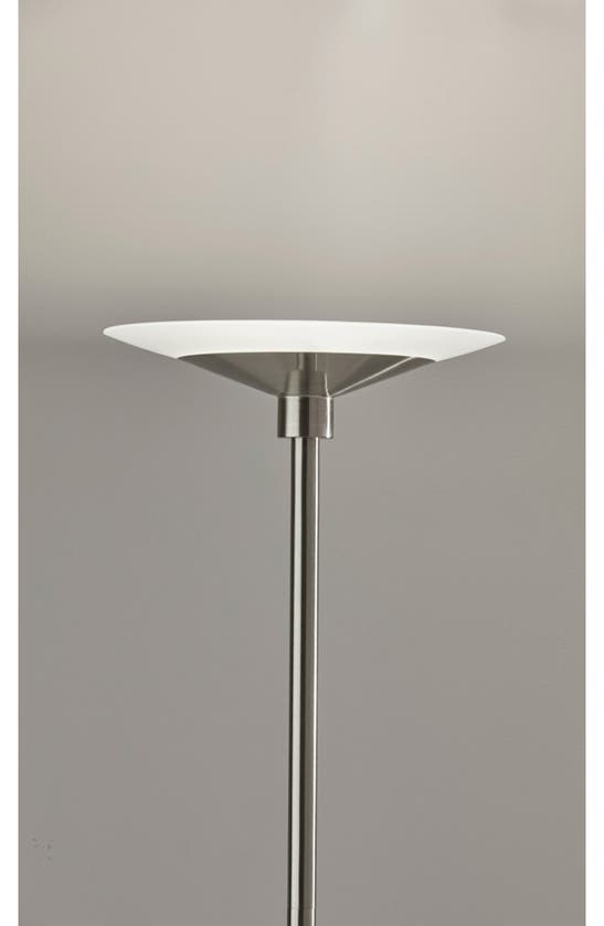 Shop Adesso Lighting Solar Led Torchiere Floor Lamp In Brushed Steel