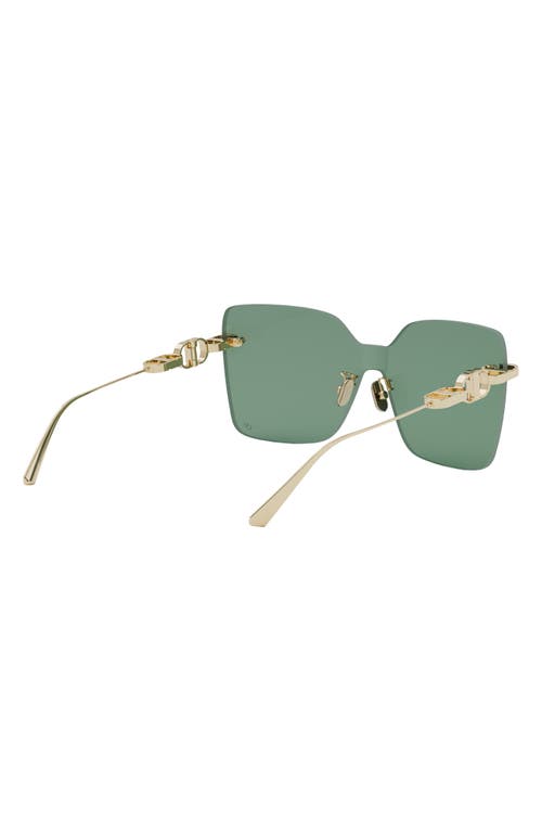 Shop Dior Cd Chain M1u Mask Sunglasses In Shiny Gold Dh/green