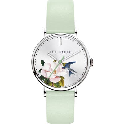 Ted Baker London Phylipa Flowers Leather Strap Watch, 37Mm