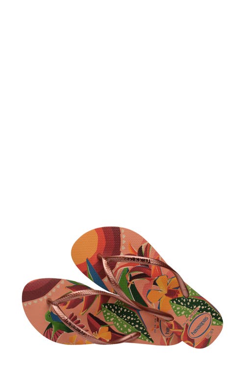 Shop Havaianas 'slim Tropical' Flip Flop In Peach