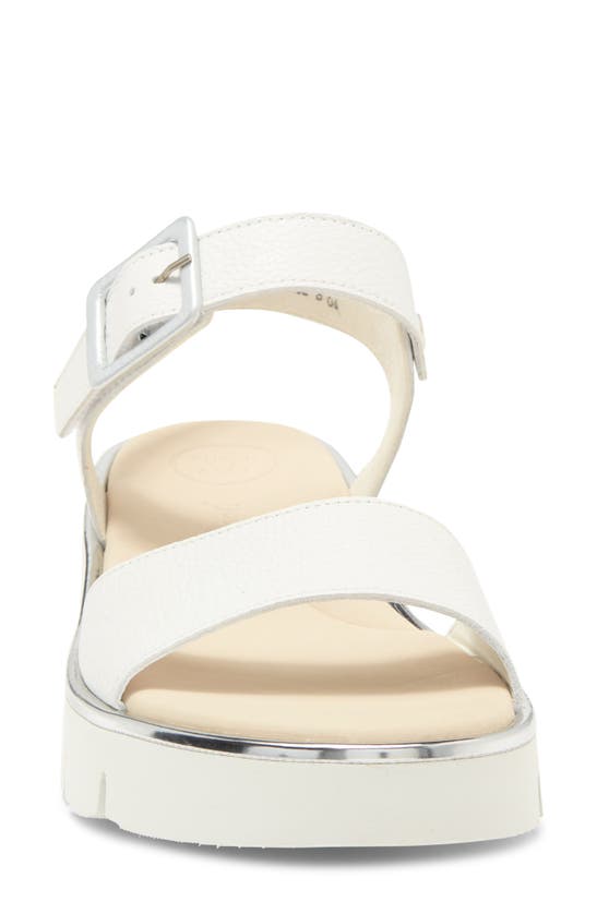 Shop Paul Green Toby Ankle Strap Platform Sandal In White Grained