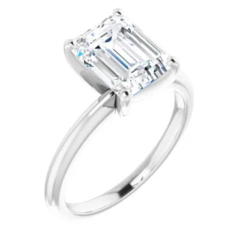 Bliss Diamond 2.97ct Platinum Certified Lab Grown Emerald Cut Diamond Engagement Ring In Platinum