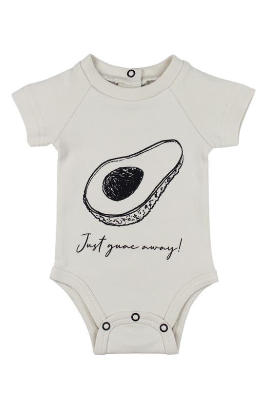L'ovedbaby Babies' Organic Cotton Graphic Bodysuit In Stone Avocado