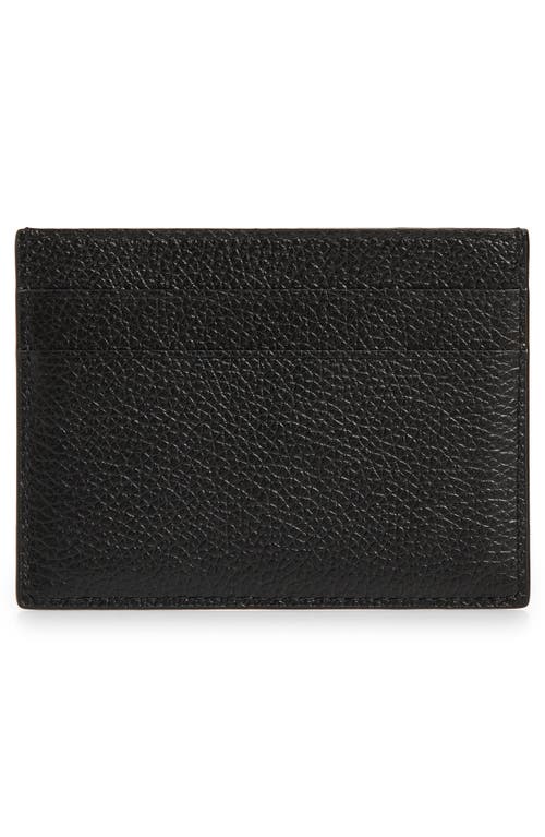 Shop Balenciaga Cash Logo Leather Card Case In Black/white