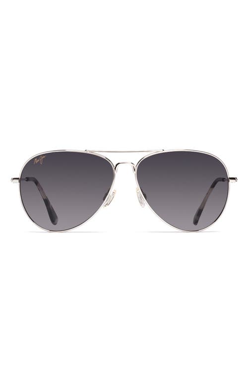 Maui Jim Mavericks 61mm Polarized Oversize Aviator Sunglasses In Black