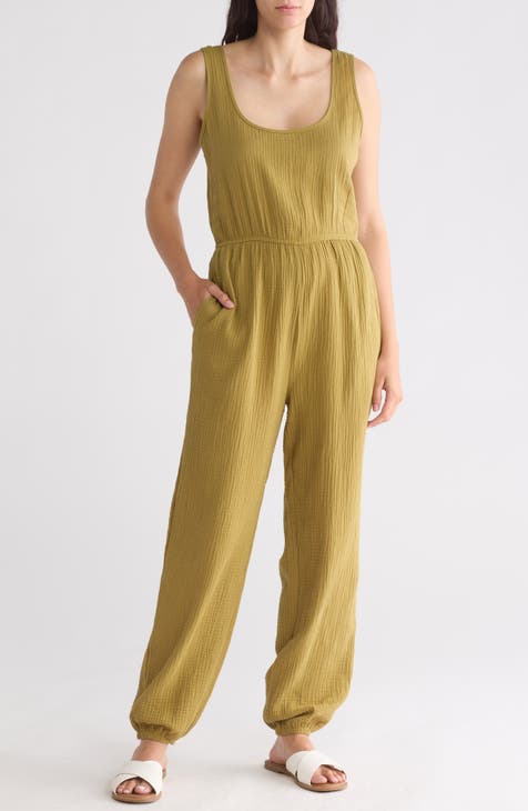 Crinkle Gauze Sleeveless Jumpsuit