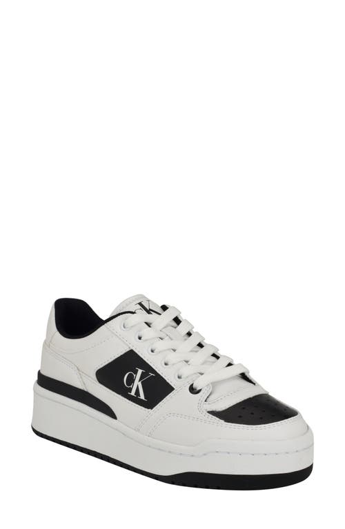 Shop Calvin Klein Alondra Platform Sneaker In White/black