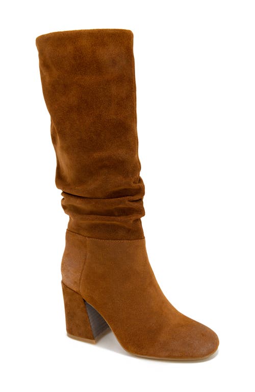 Iman Slouch Boot in Luggage Suede