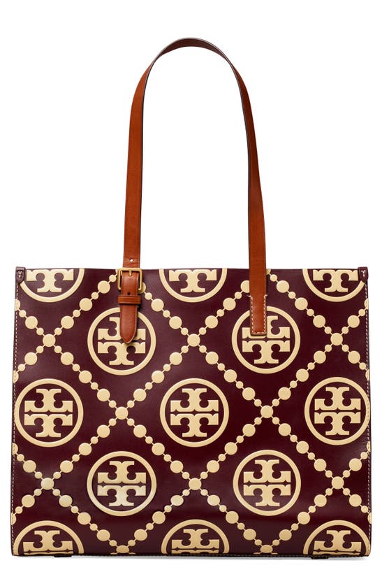 Tory Burch SMALL T MONOGRAM CONTRAST EMBOSSED TOTE - Tory Red