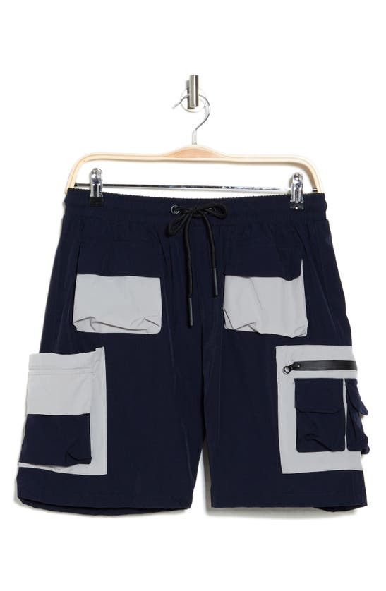 Shop American Stitch Colorblock Shorts In Navy