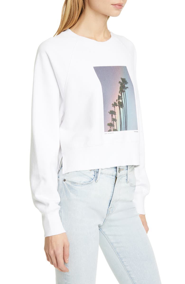 FRAME Rainbow Palm Cotton Sweatshirt, Alternate, color, 