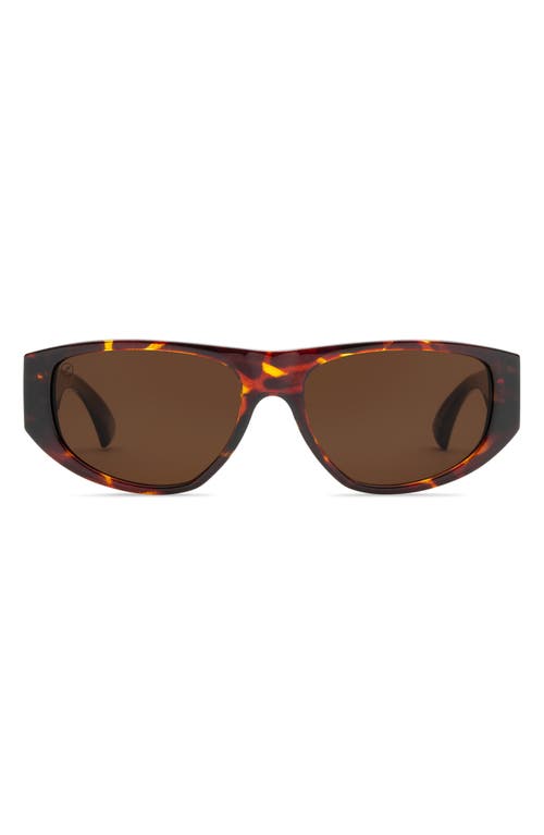 Shop Electric Stanton 45mm Polarized Cat Eye Sunglasses In Gloss Tort/bronze Polar