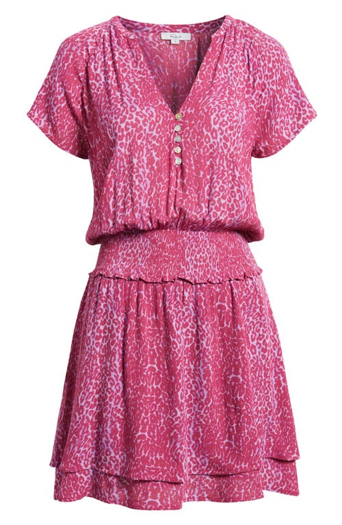 Rails Karla Leopard Print Tiered Dress In Magenta Cheetah