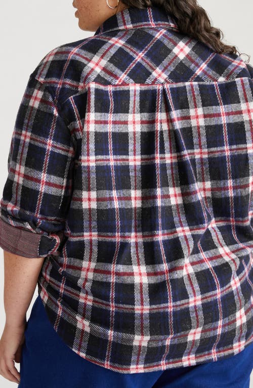 Shop Universal Standard Maine Flannel Button-up Shirt (regular & Plus) <br /> In Red/white/blue Check