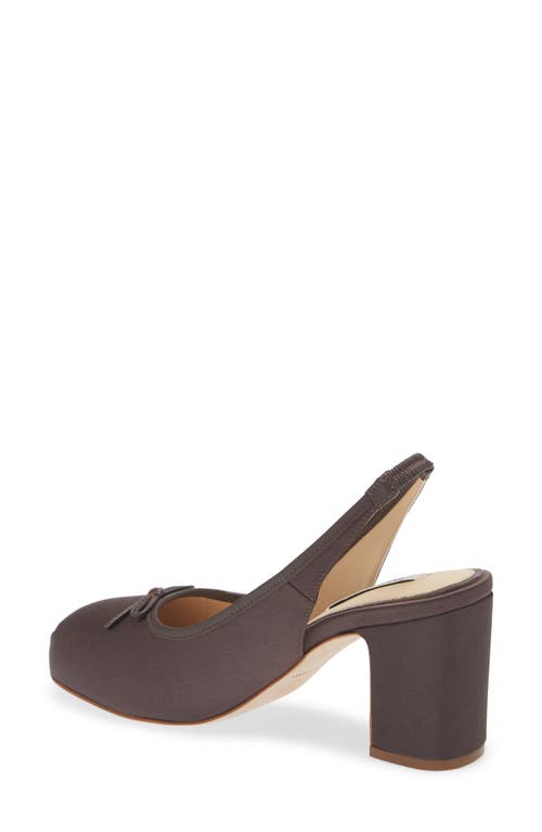 Sandy Liang Square Toe Slingback Ballet Pump In Brunette Satin