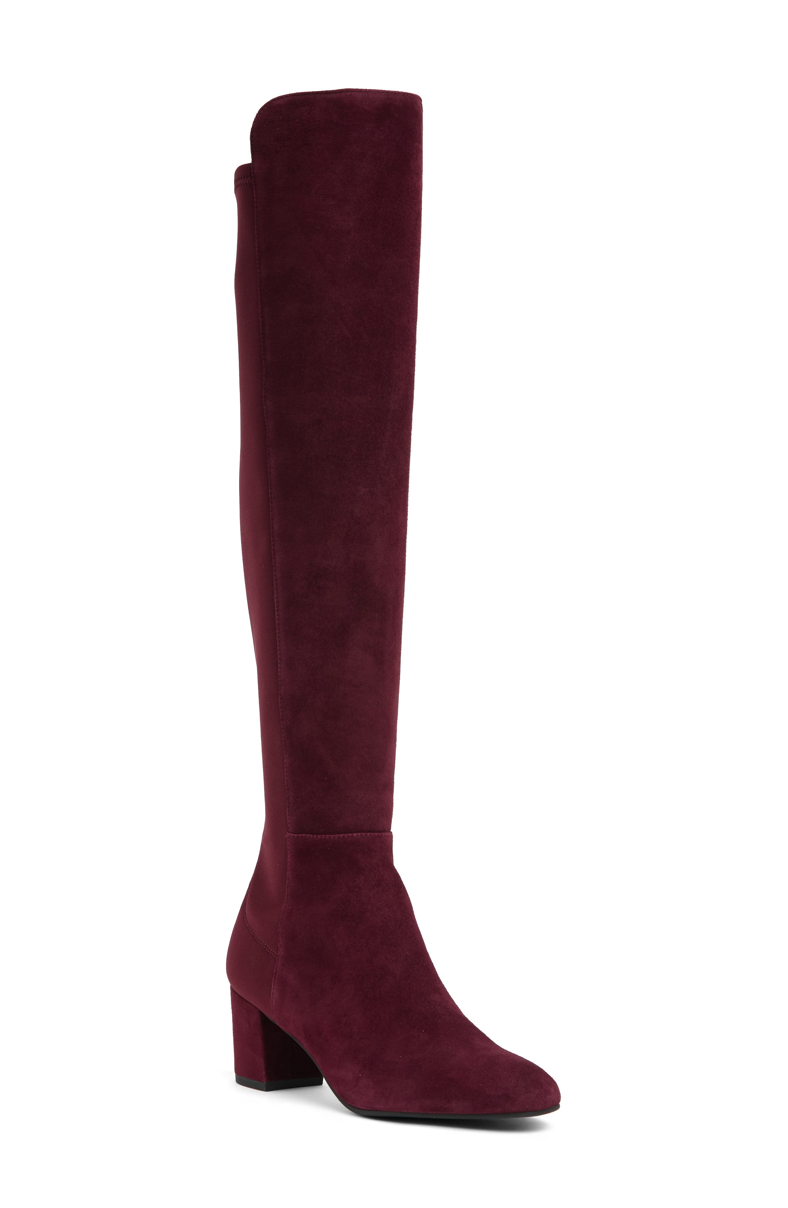 Stuart Weitzman Leather Knee Boots in Red Womens Shoes Boots Over-the-knee boots 
