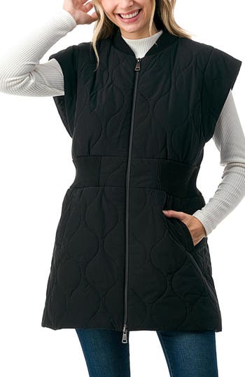 Marcus Adler Women's Quilted Zip Vest In Black