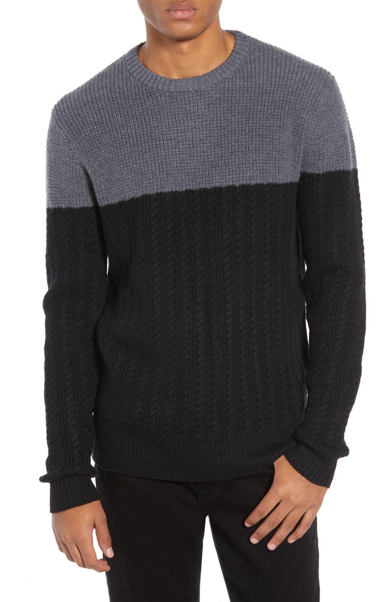 Nordstrom Signature Block Merino Wool Cable Knit Sweater | Nordstrom