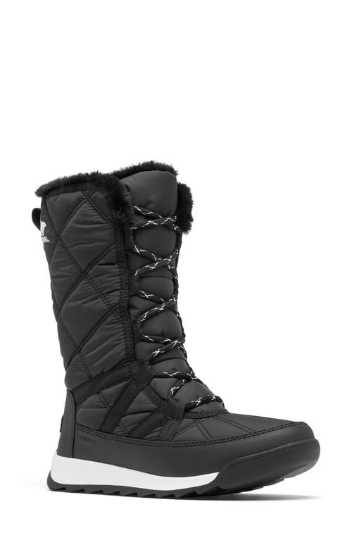 Sorel Whitney Ii Waterproof Snow Boot In Black/ Sea Salt